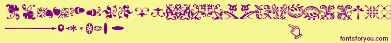 SabonnextLtOrnaments Font – Purple Fonts on Yellow Background