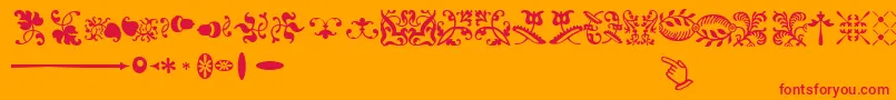 SabonnextLtOrnaments Font – Red Fonts on Orange Background