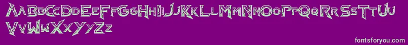 フォントBarbarianNs – 紫の背景に緑のフォント
