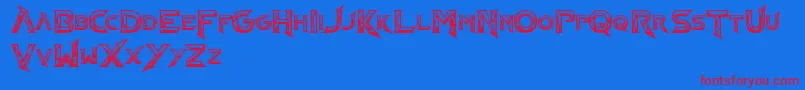 BarbarianNs Font – Red Fonts on Blue Background