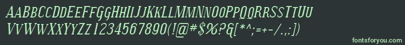 Шрифт SfcovingtonscItalic – зелёные шрифты на чёрном фоне