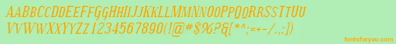 SfcovingtonscItalic Font – Orange Fonts on Green Background