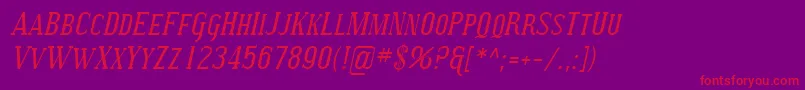 SfcovingtonscItalic-Schriftart – Rote Schriften auf violettem Hintergrund