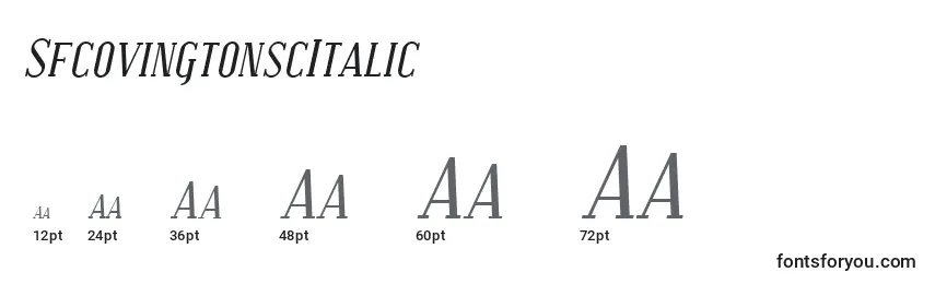 Размеры шрифта SfcovingtonscItalic