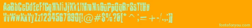 Impossd Font – Green Fonts on Orange Background