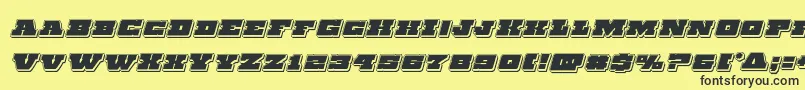 Chicagoexpresspunchital-Schriftart – Schwarze Schriften auf gelbem Hintergrund