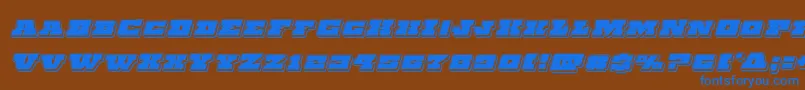 Weitere Informationen zur Chicagoexpresspunchital-Schriftart Chicagoexpresspunchital-Schriftart – Blaue Schriften auf braunem Hintergrund