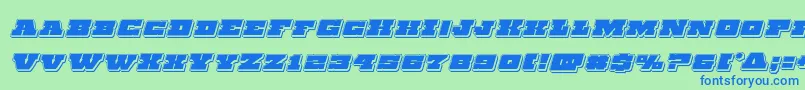 Chicagoexpresspunchital Font – Blue Fonts on Green Background