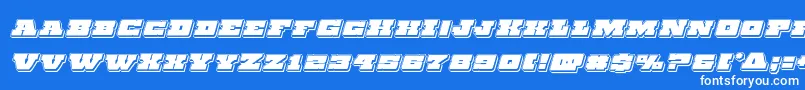 Chicagoexpresspunchital Font – White Fonts on Blue Background