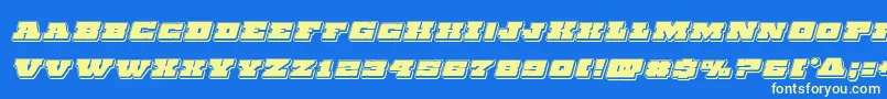 Chicagoexpresspunchital Font – Yellow Fonts on Blue Background