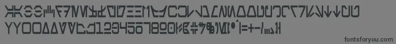 フォントAurebeshCondensedBold – 黒い文字の灰色の背景