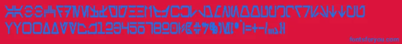 AurebeshCondensedBold-fontti – siniset fontit punaisella taustalla
