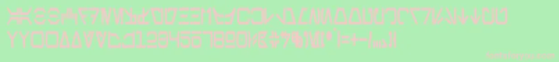 AurebeshCondensedBold-Schriftart – Rosa Schriften auf grünem Hintergrund
