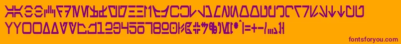 AurebeshCondensedBold Font – Purple Fonts on Orange Background