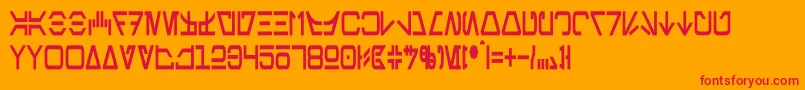 AurebeshCondensedBold Font – Red Fonts on Orange Background