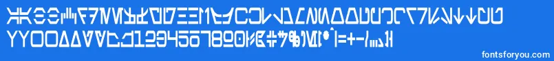 フォントAurebeshCondensedBold – 青い背景に白い文字