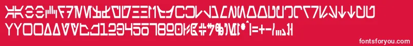 フォントAurebeshCondensedBold – 赤い背景に白い文字
