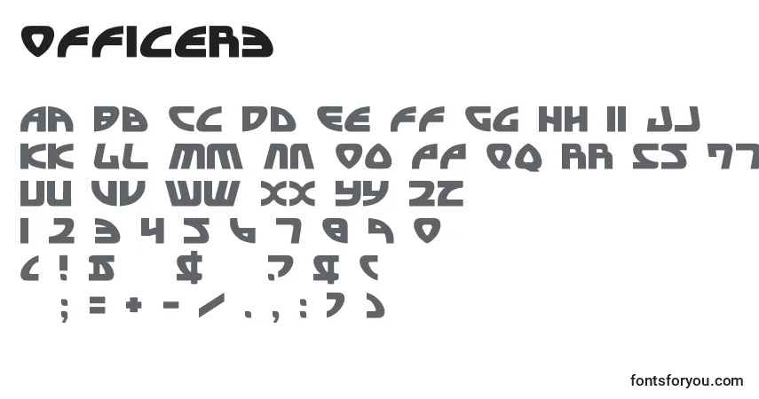 Шрифт Officer3 – алфавит, цифры, специальные символы