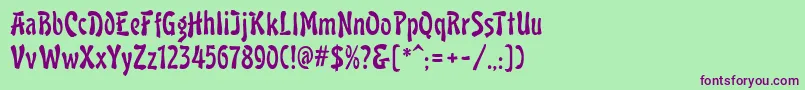 LavaMf Font – Purple Fonts on Green Background