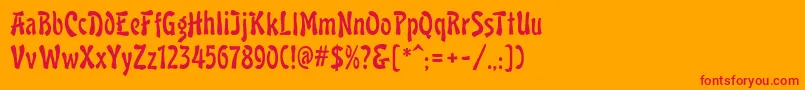 LavaMf Font – Red Fonts on Orange Background