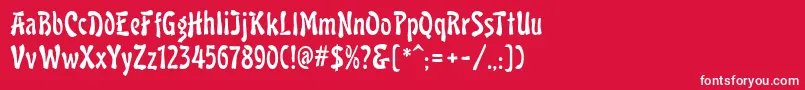 LavaMf Font – White Fonts on Red Background