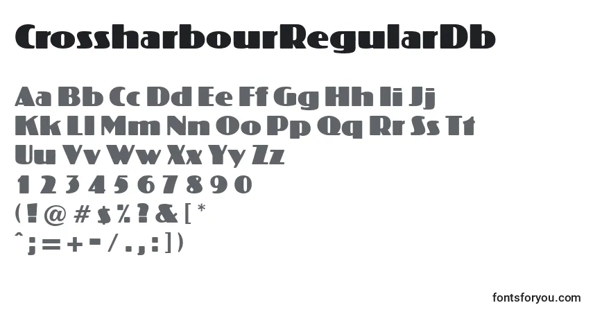 Schriftart CrossharbourRegularDb – Alphabet, Zahlen, spezielle Symbole