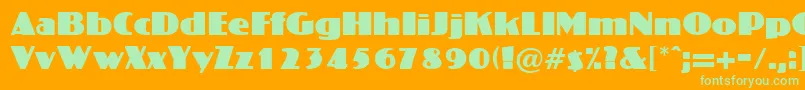 Fonte CrossharbourRegularDb – fontes verdes em um fundo laranja