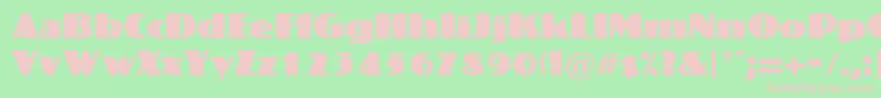CrossharbourRegularDb-fontti – vaaleanpunaiset fontit vihreällä taustalla