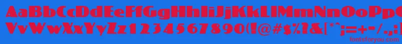 フォントCrossharbourRegularDb – 赤い文字の青い背景