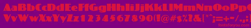 CrossharbourRegularDb-fontti – punaiset fontit violetilla taustalla