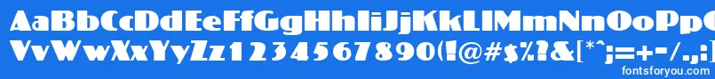 CrossharbourRegularDb-Schriftart – Weiße Schriften auf blauem Hintergrund
