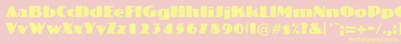 CrossharbourRegularDb-Schriftart – Gelbe Schriften auf rosa Hintergrund