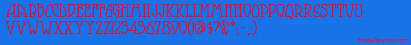 Smorgasbordnf Font – Red Fonts on Blue Background