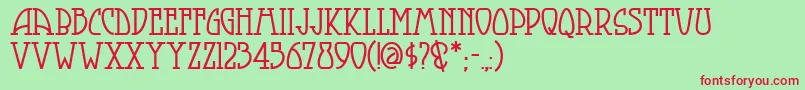 Smorgasbordnf Font – Red Fonts on Green Background