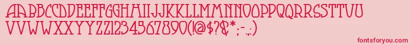 フォントSmorgasbordnf – ピンクの背景に赤い文字