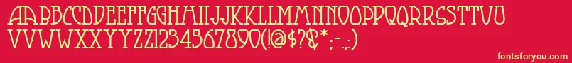 Smorgasbordnf Font – Yellow Fonts on Red Background