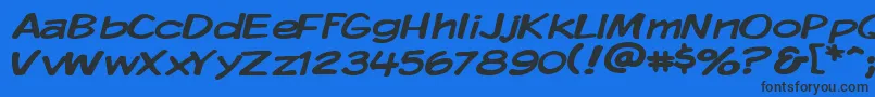 KomikaDisplayWide Font – Black Fonts on Blue Background