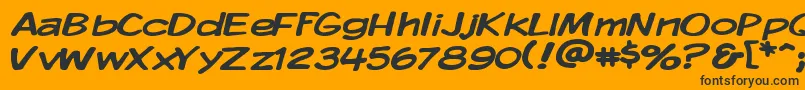 KomikaDisplayWide Font – Black Fonts on Orange Background