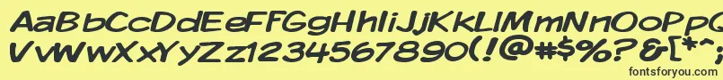 KomikaDisplayWide Font – Black Fonts on Yellow Background