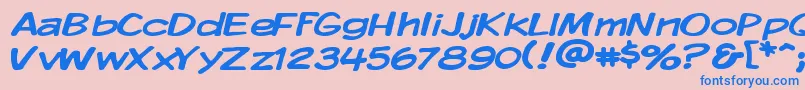 KomikaDisplayWide Font – Blue Fonts on Pink Background