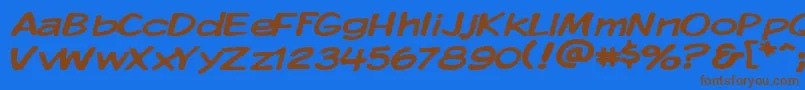 KomikaDisplayWide Font – Brown Fonts on Blue Background