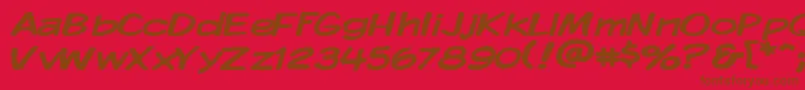 KomikaDisplayWide Font – Brown Fonts on Red Background