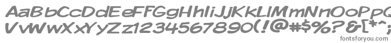 フォントKomikaDisplayWide – 白い背景に灰色の文字