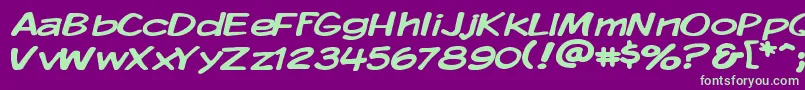 KomikaDisplayWide Font – Green Fonts on Purple Background