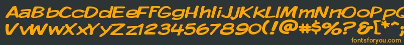 KomikaDisplayWide Font – Orange Fonts on Black Background