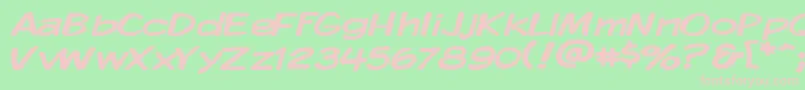 Fonte KomikaDisplayWide – fontes rosa em um fundo verde