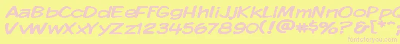 Шрифт KomikaDisplayWide – розовые шрифты на жёлтом фоне