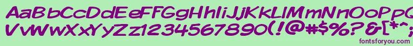 KomikaDisplayWide Font – Purple Fonts on Green Background