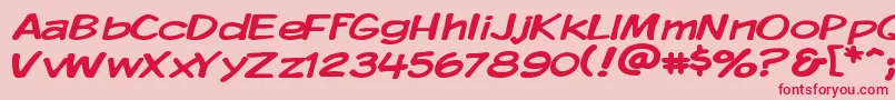 KomikaDisplayWide Font – Red Fonts on Pink Background