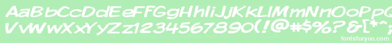 KomikaDisplayWide Font – White Fonts on Green Background